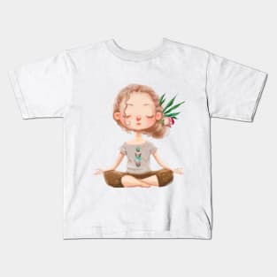 lovely yoga girl Kids T-Shirt